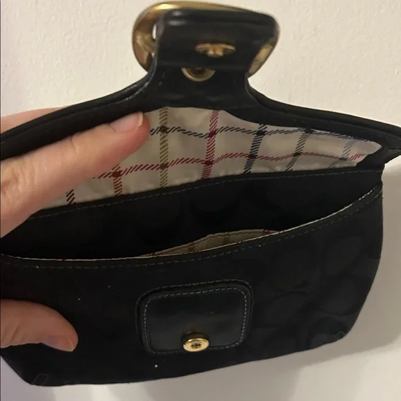 Coach Black Wristlet with Gold Buckle - Picture 4 of 4